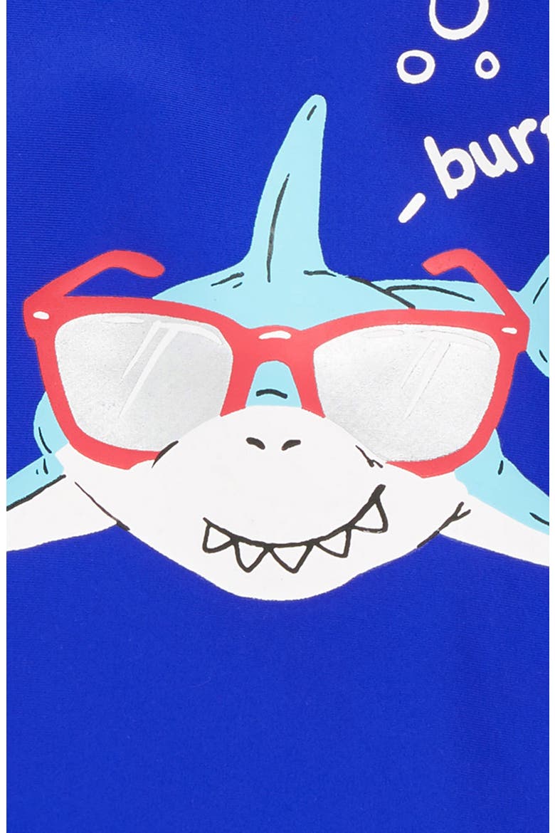 Cool Shark One-Piece Rashguard Swimsuit, Alternate, color, BLUE