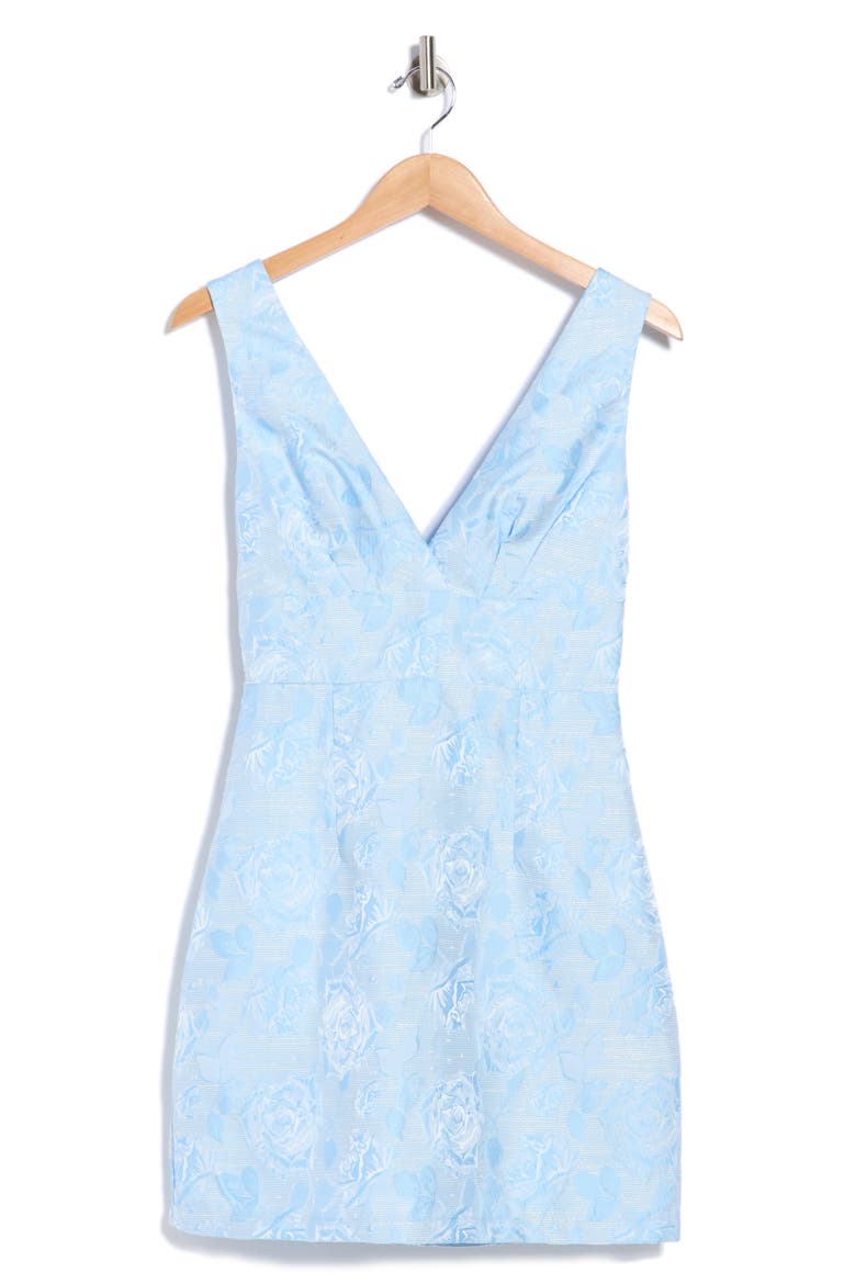 Camilla Floral Brocade Minidress, Alternate, color, LIGHT BLUE MULTI