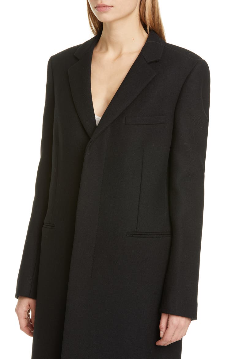 Reefer Wool Coat, Alternate, color, NOIR