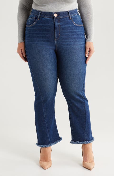 Bennett 'Ab'Solution Skyrise Frayed Ankle Barely Bootcut Jeans (Plus)