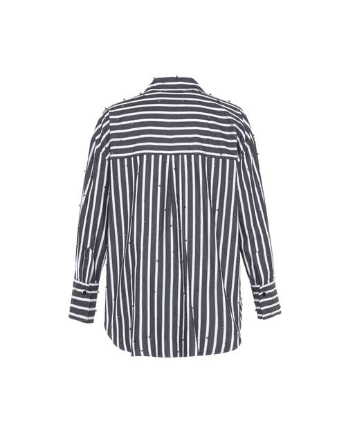 Theo The Label Women's Red / White Echo Pearly Shirt - Rouge / Pearl In Rouge/pearl