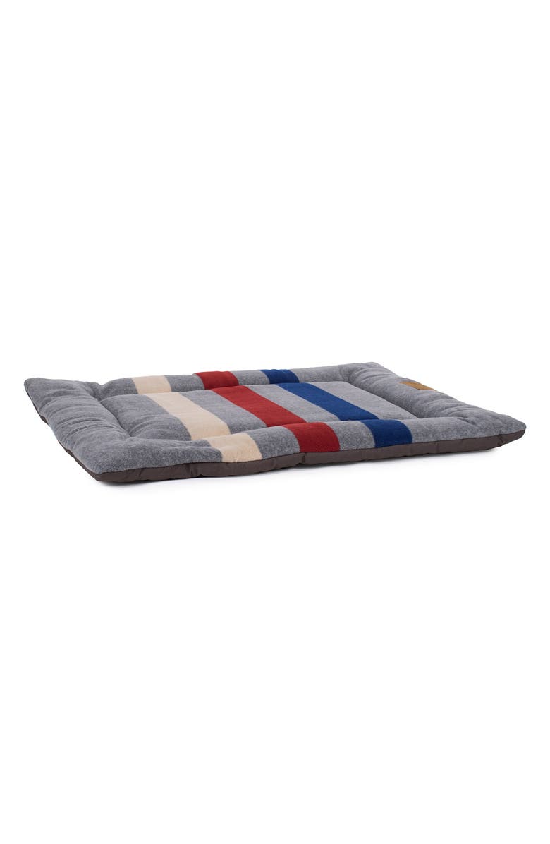 Pendleton Fleece Comfort Cushion, Alternate, color, Cabin Stripe Gray