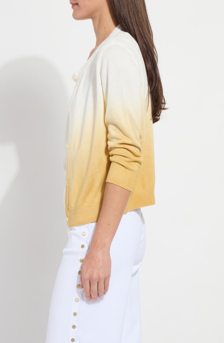 Lysse Reign Ombré Linen Blend Cardigan, Alternate, color, Dip Dye Dark Gold