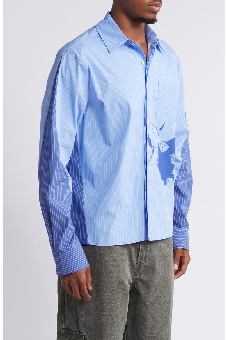 Togetherness Pinstripe Button-Up Shirt, Alternate, color, PINSTRIPE BLUE
