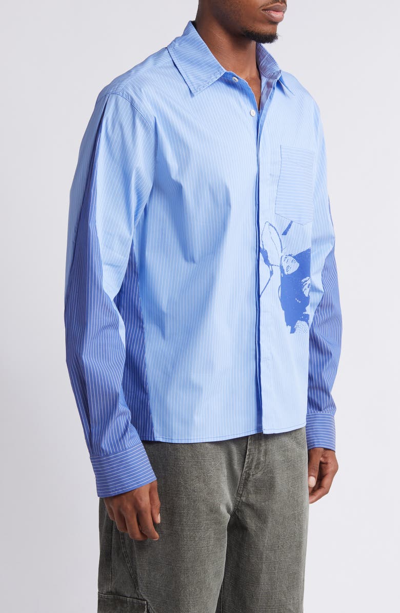 JUNGLES Togetherness Pinstripe Button-Up Shirt, Alternate, color, 
