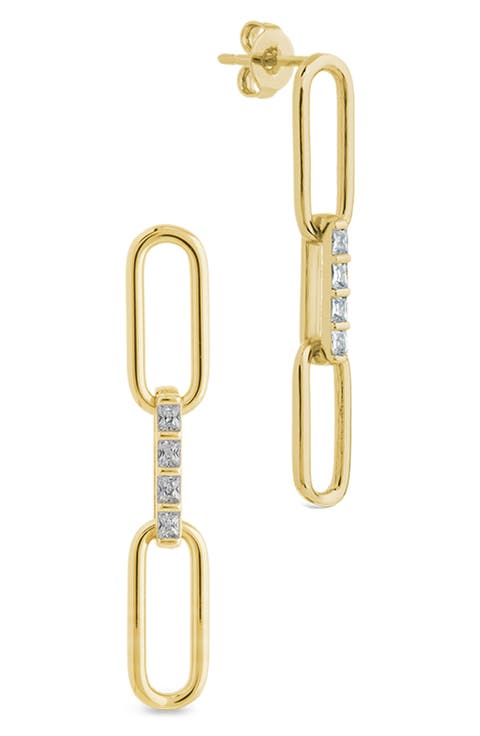 Daniella Baguette Link Drop Earrings