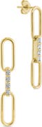 Sterling Forever Daniella Baguette Link Drop Earrings