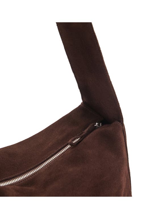 Mango Suede Shoulder Bag In Brown