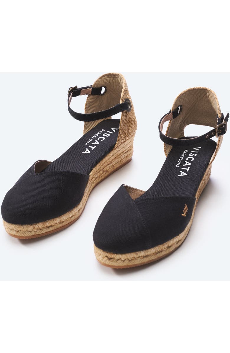 VISCATA Pubol Canvas Espadrille Wedges, Alternate, color, Black