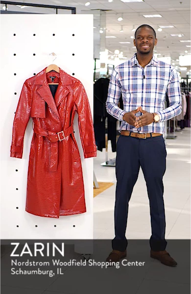 Croc-Embossed Trench Coat, sales video thumbnail