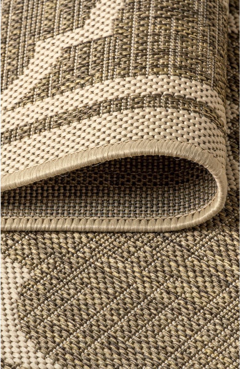 JONATHAN Y Trebol Moroccan Trellis Textured Weave Indoor/Outdoor Area Rug, Alternate, color, Brown/Beige