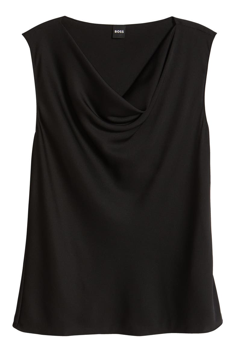 Belidina Sleeveless Stretch Silk Top, Alternate, color, BLACK
