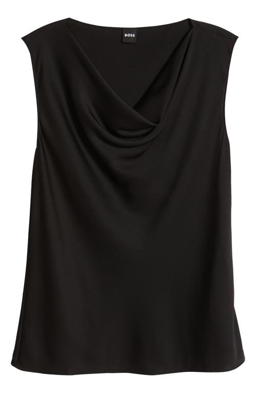 Hugo Boss Boss Belidina Sleeveless Stretch Silk Top In Black