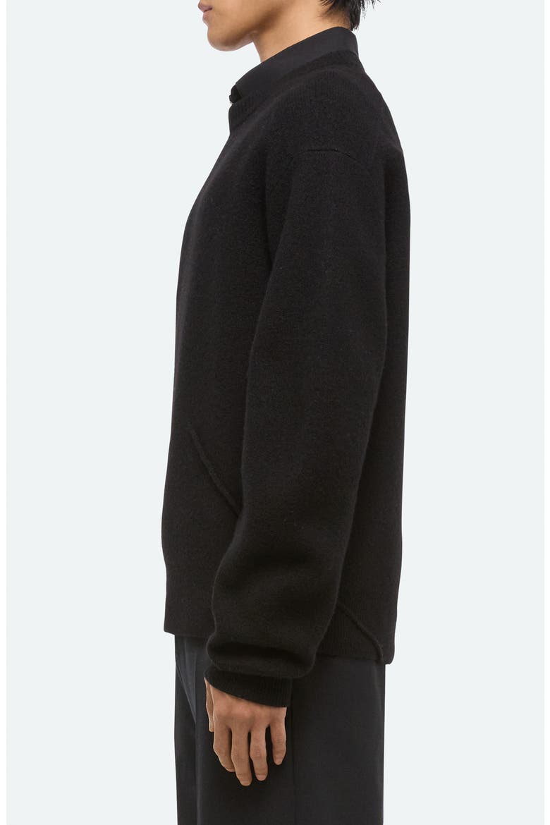 Boiled Merino Wool Crewneck Sweater, Alternate, color, BLACK - 001