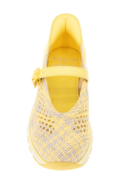 Reaction Kenneth Cole Kuerq Ez Mary Jane Sneaker In Lemon Multi Knit