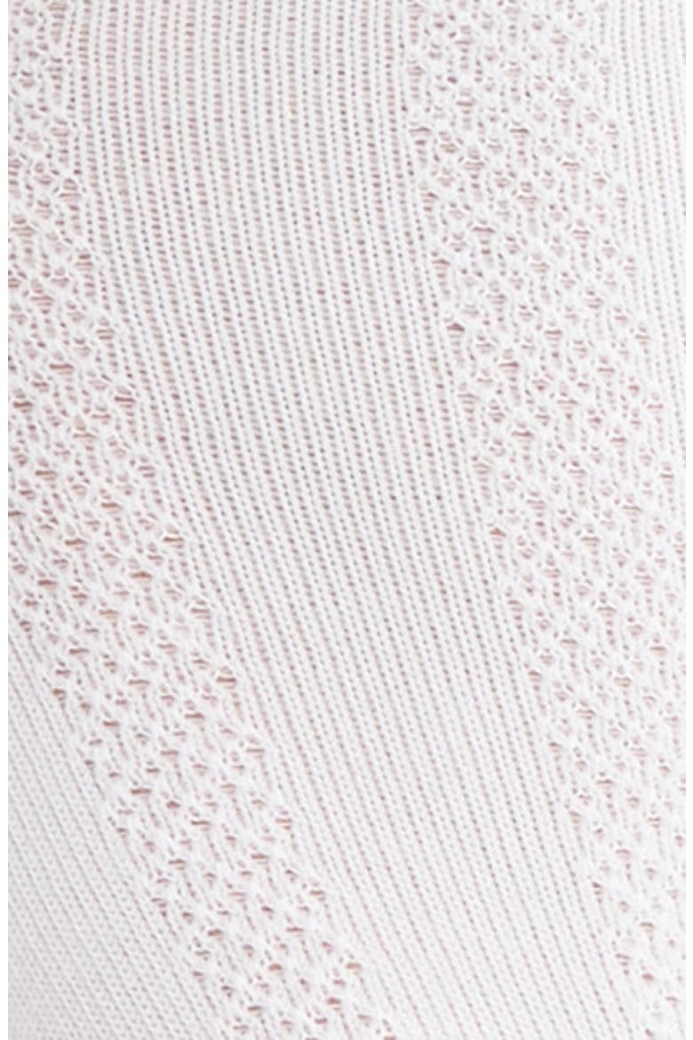 Sammi Lace Cuff Cotton Blend Pointelle Quarter Socks, Alternate, color, WHITE
