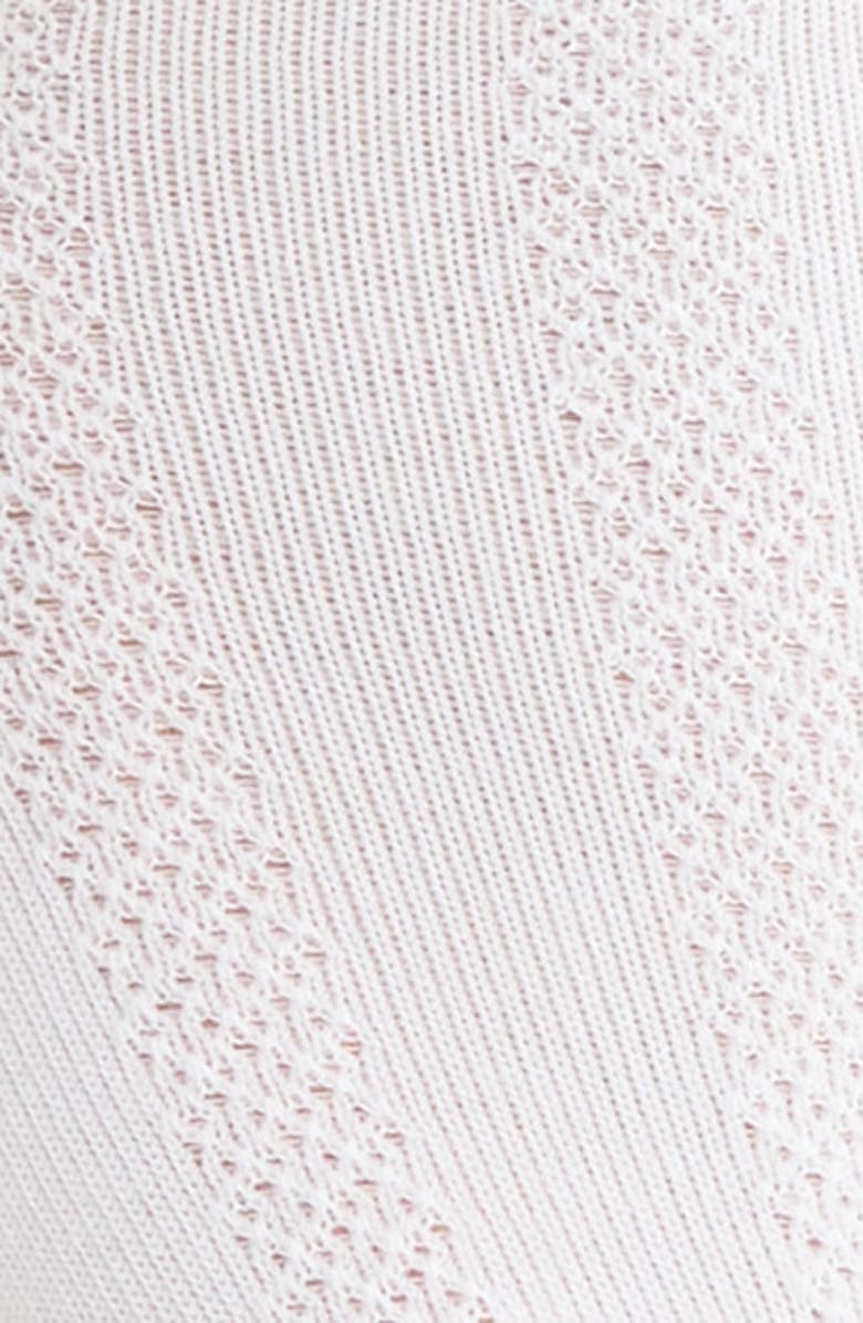 Casa Clara Sammi Lace Cuff Cotton Blend Pointelle Quarter Socks, Alternate, color, White