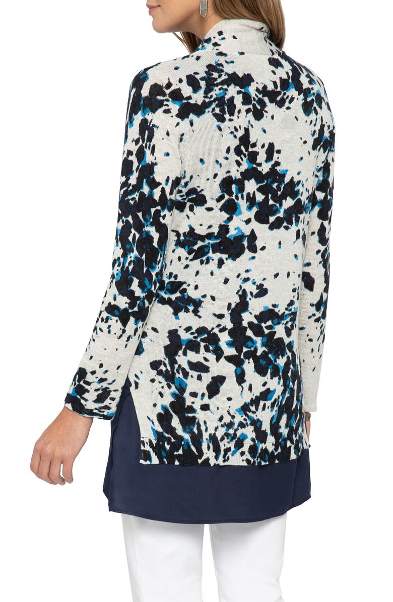 NIC+ZOE Positive Outlook Chiffon Trim Cardigan, Alternate, color, 