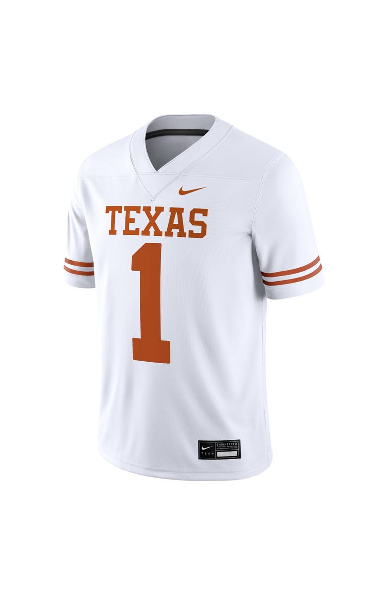 Nike Men's Nike #1 White Texas Longhorns Game Jersey, Alternate, color, White