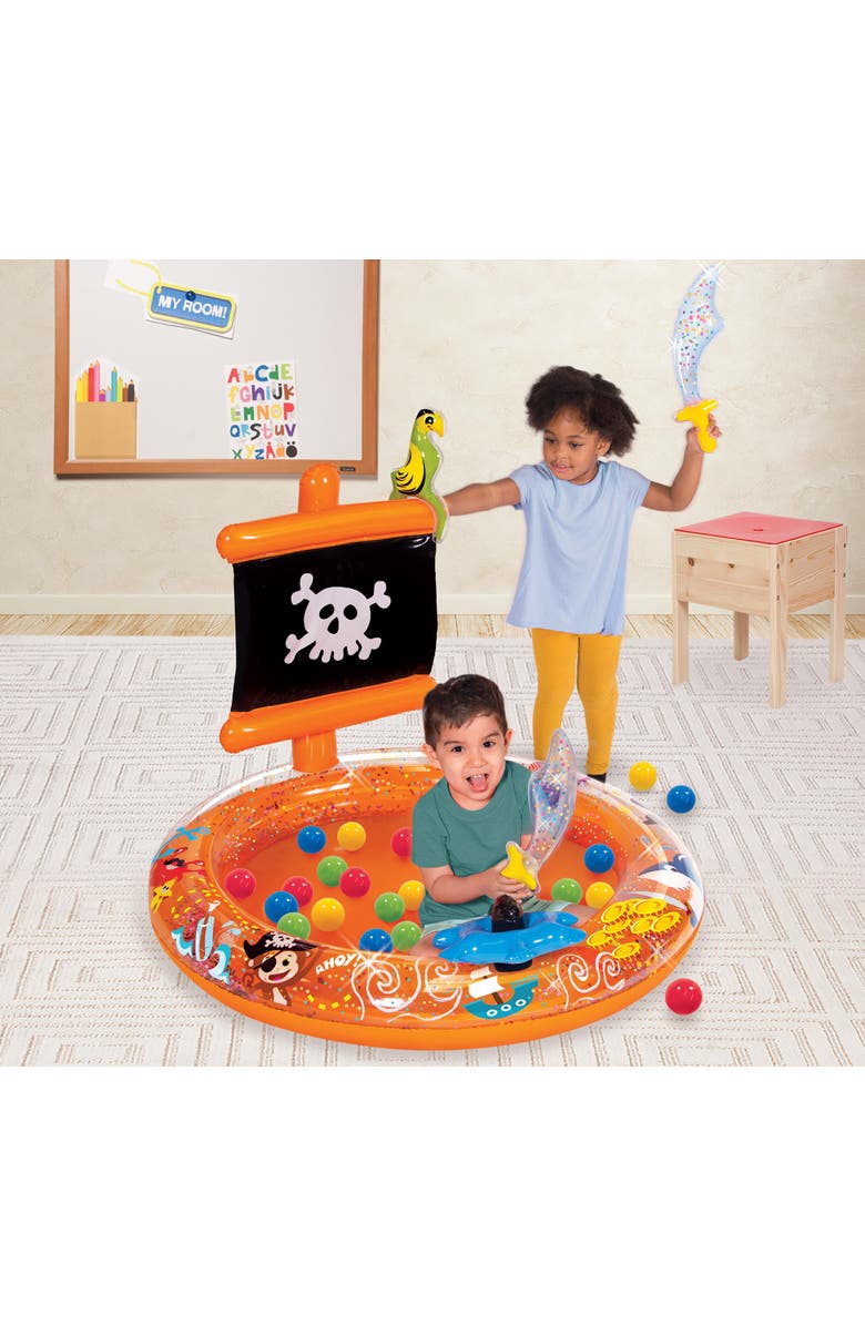 Banzai Pirate Sparkle Play Center Inflatable Ball Pit, Alternate, color, Multicolored