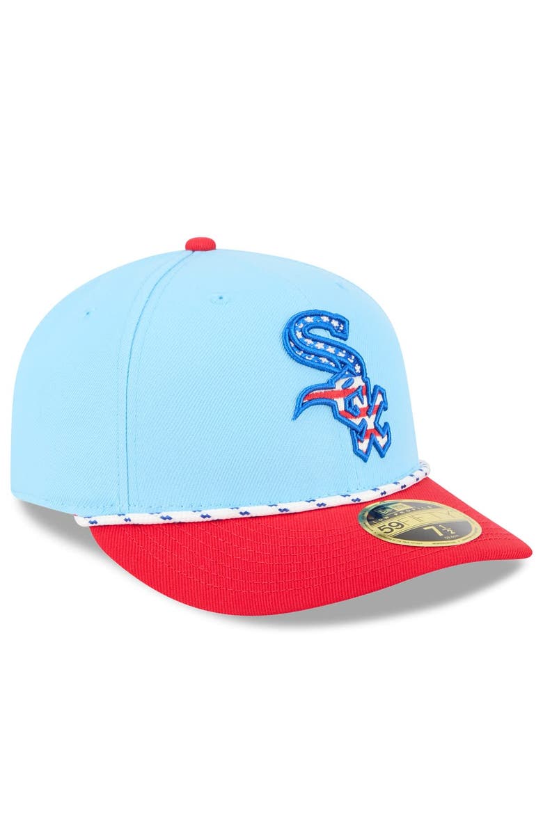New Era Men's New Era Light Blue/Red Chicago White Sox 2025 Fourth of July Low Profile 59FIFTY Fitted Hat, Alternate, color, Light Blue