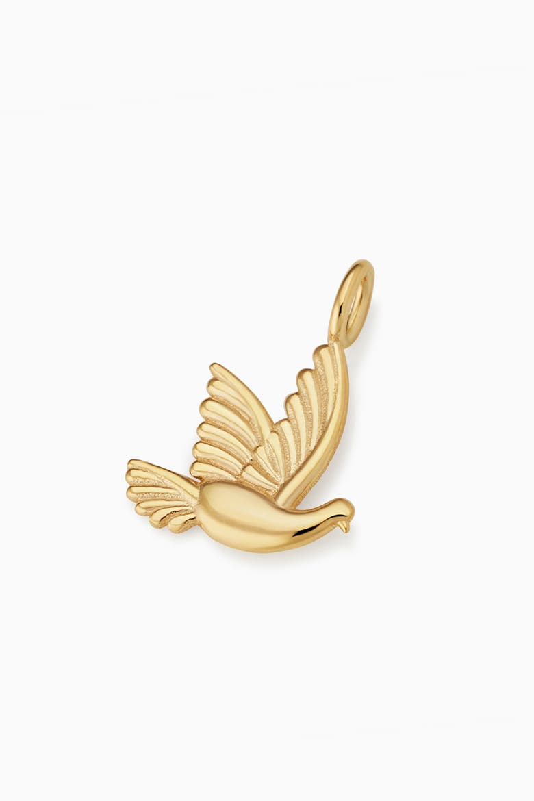 14K Yellow Gold Freedom Dove Pendant Charm, Alternate, color, Yellow Gold