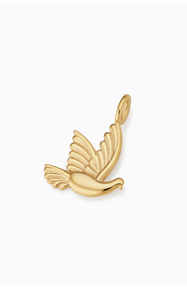 Oradina 14K Yellow Gold Freedom Dove Pendant Charm, Alternate, color, Yellow Gold