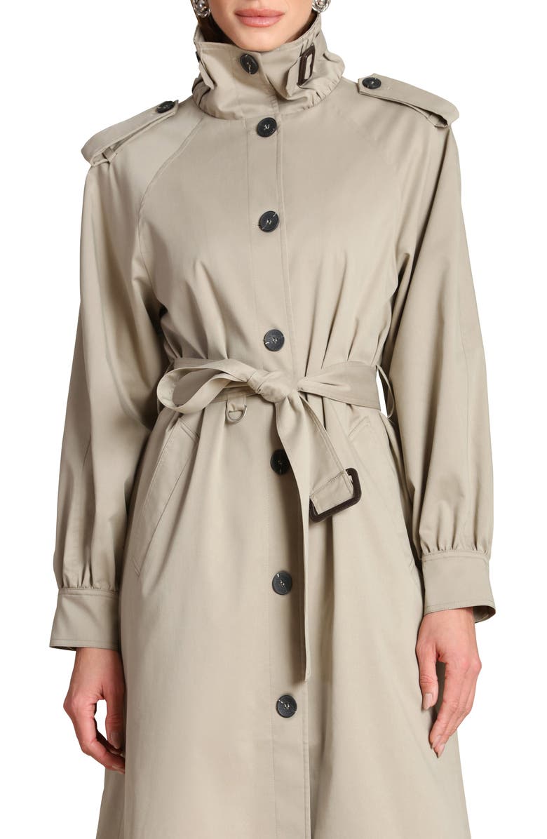 Avec Les Filles Funnel Neck Trench Coat, Alternate, color, Sage