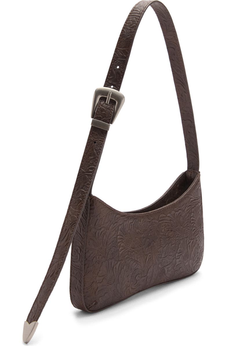 MANGO Embossed Faux Leather Shoulder Bag, Alternate, color,