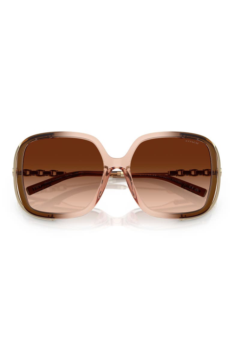 56mm Square Gradient Sunglasses, Alternate, color, BROWN GRADIENT