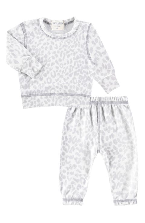 Hacci Animal Print Long Sleeve Top & Pants Lounge Set (Baby)