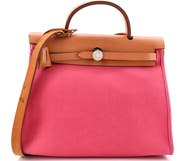 Pre-Owned Hermes Herbag Zip Leather and Toile 31