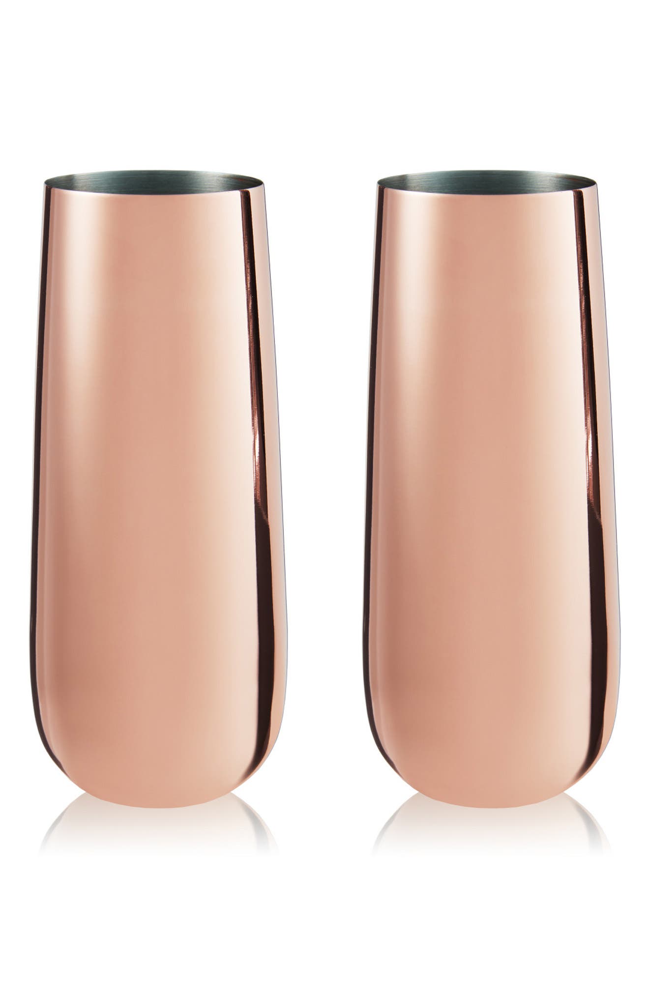 Summit Set of 2 Metallic Sparkling Wine Flutes