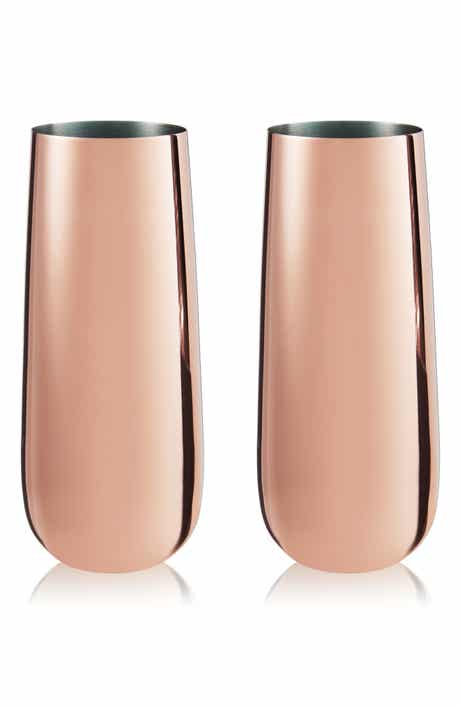 Summit Set of 2 Metallic Sparkling Wine Flutes