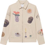 Les Deux Robert Allover Print Twill Jacket