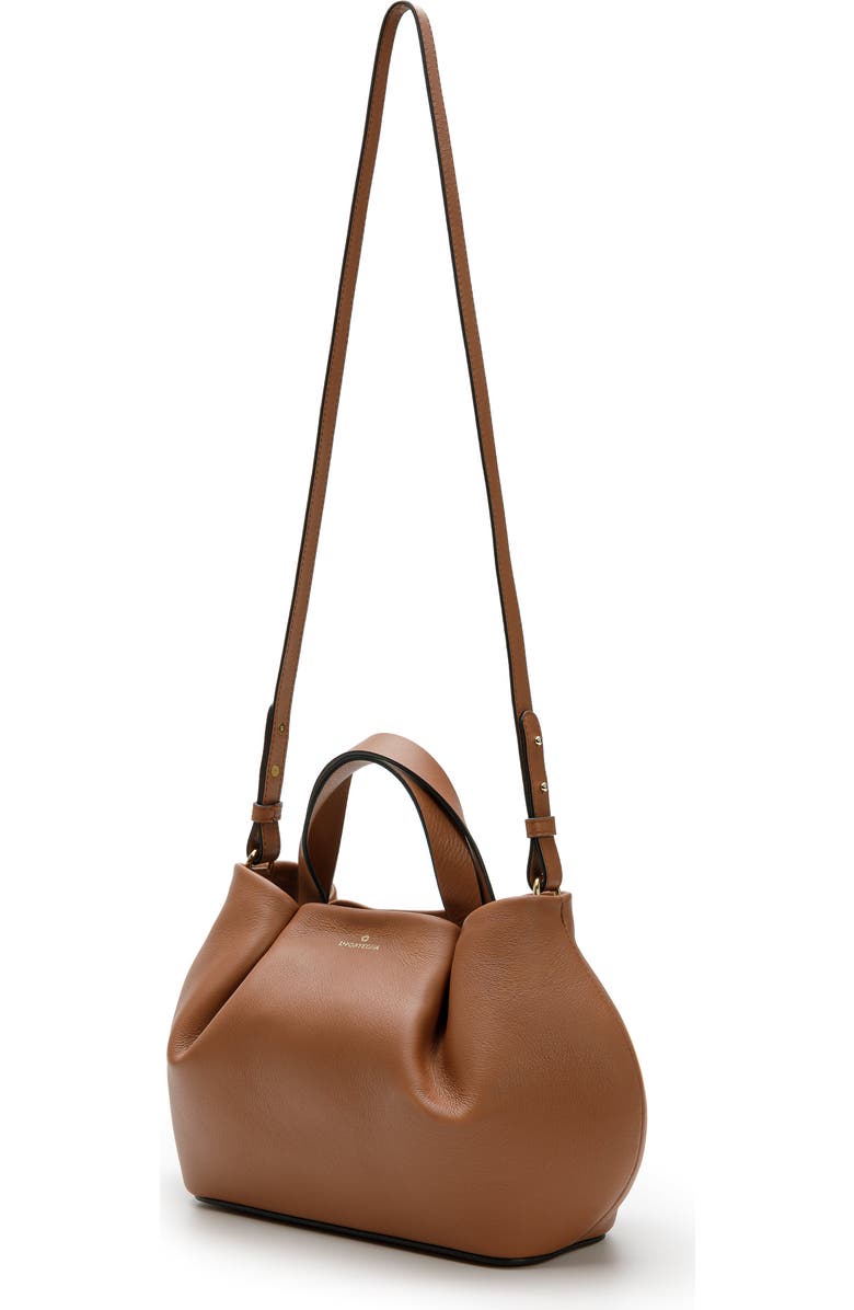 LA PORTEGNA Isabela Shoulder Bag Sculpted From Full Grain Leather, Alternate, color, Brown