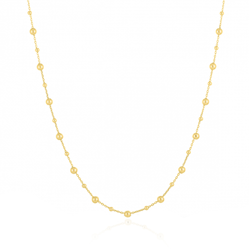 The Lovery Fine Jewelry Gold Bead Station Chain Necklace In Gold