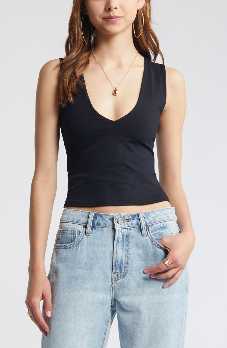 Open Edit Smooth Edit V-Neck Tank, Main, color,