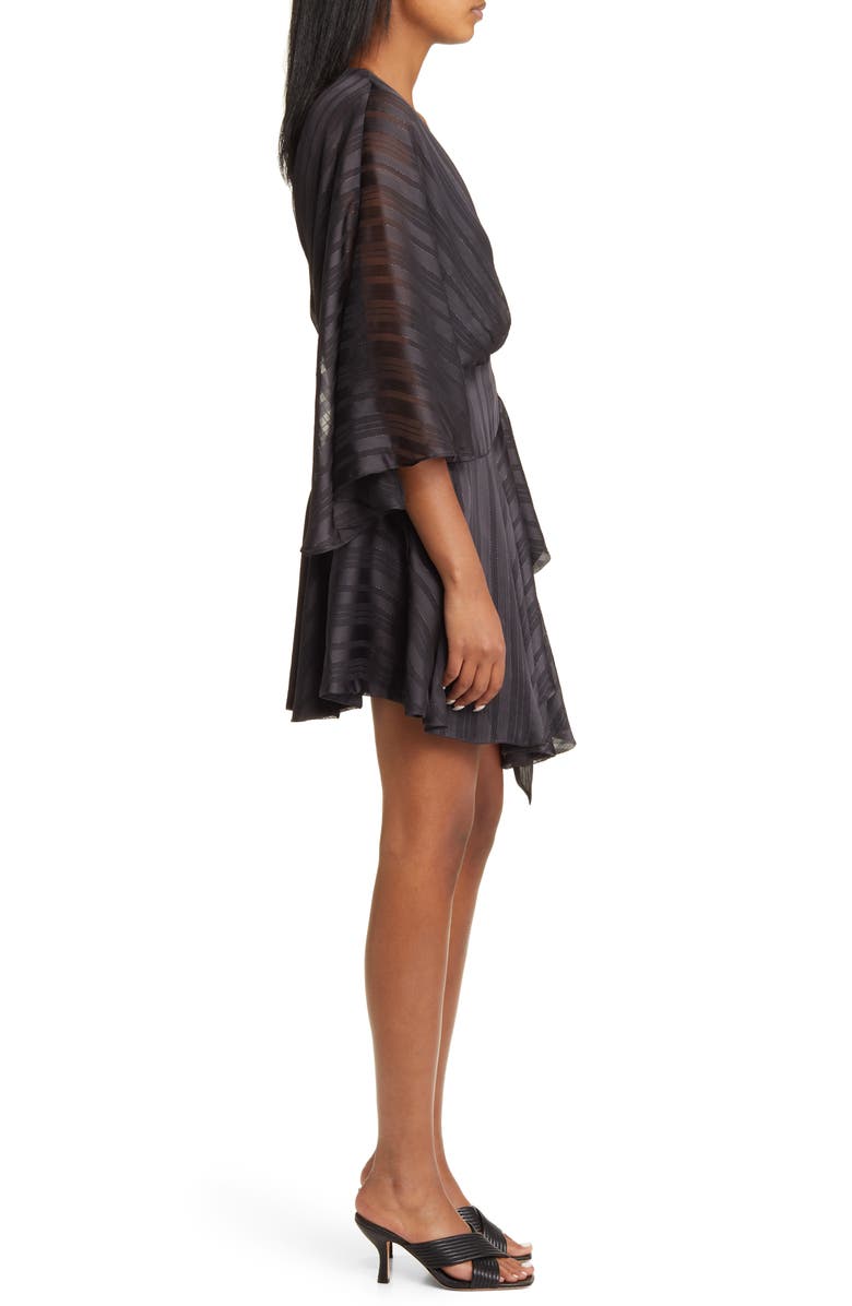 BTFL-life Vonda Stripe Jacquard Long Sleeve Satin Minidress, Alternate, color, 