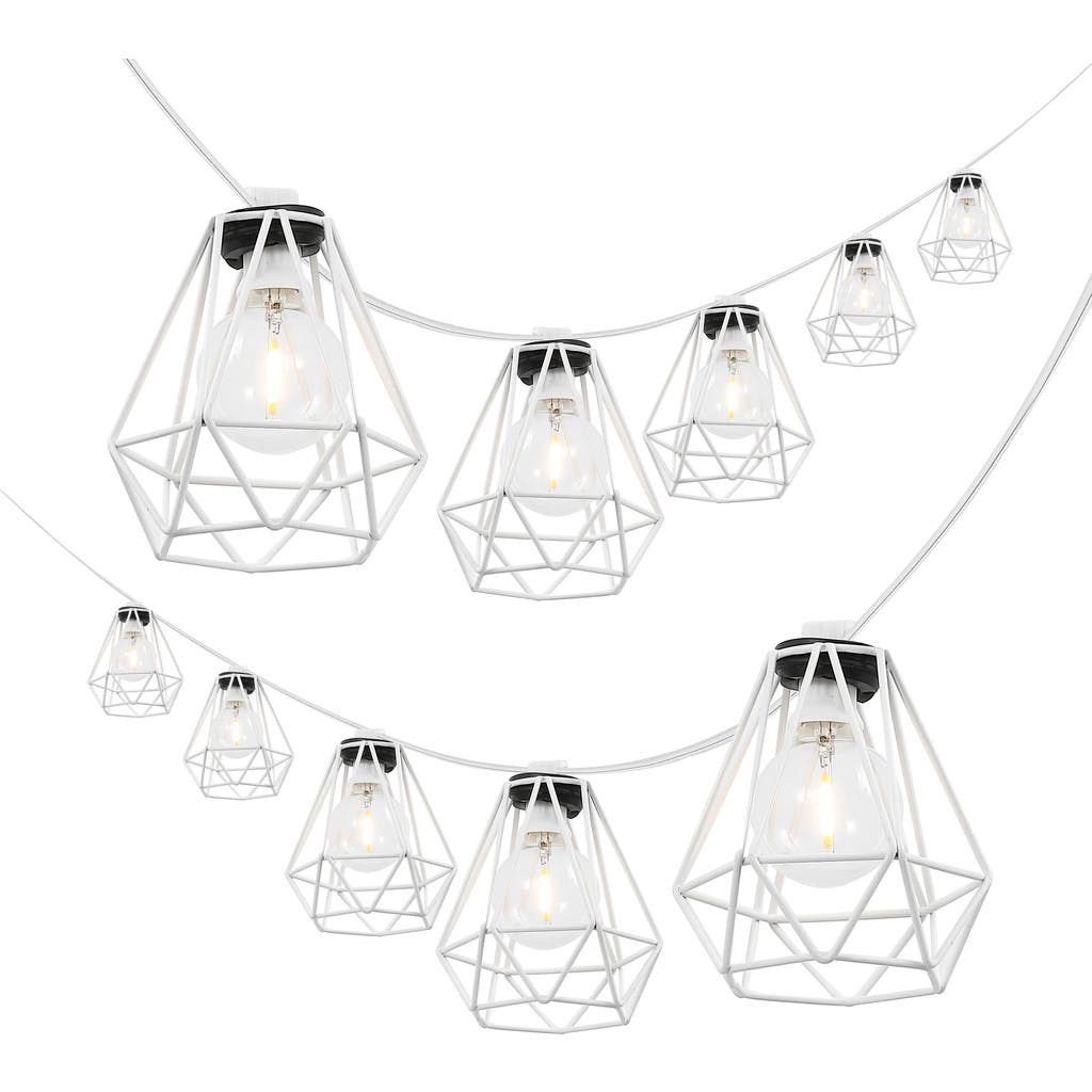 Jonathan Y 10-light Indoor/outdoor 10 Ft. Contemporary Transitional Incandescent G40 Diamond Cage St In Transparent