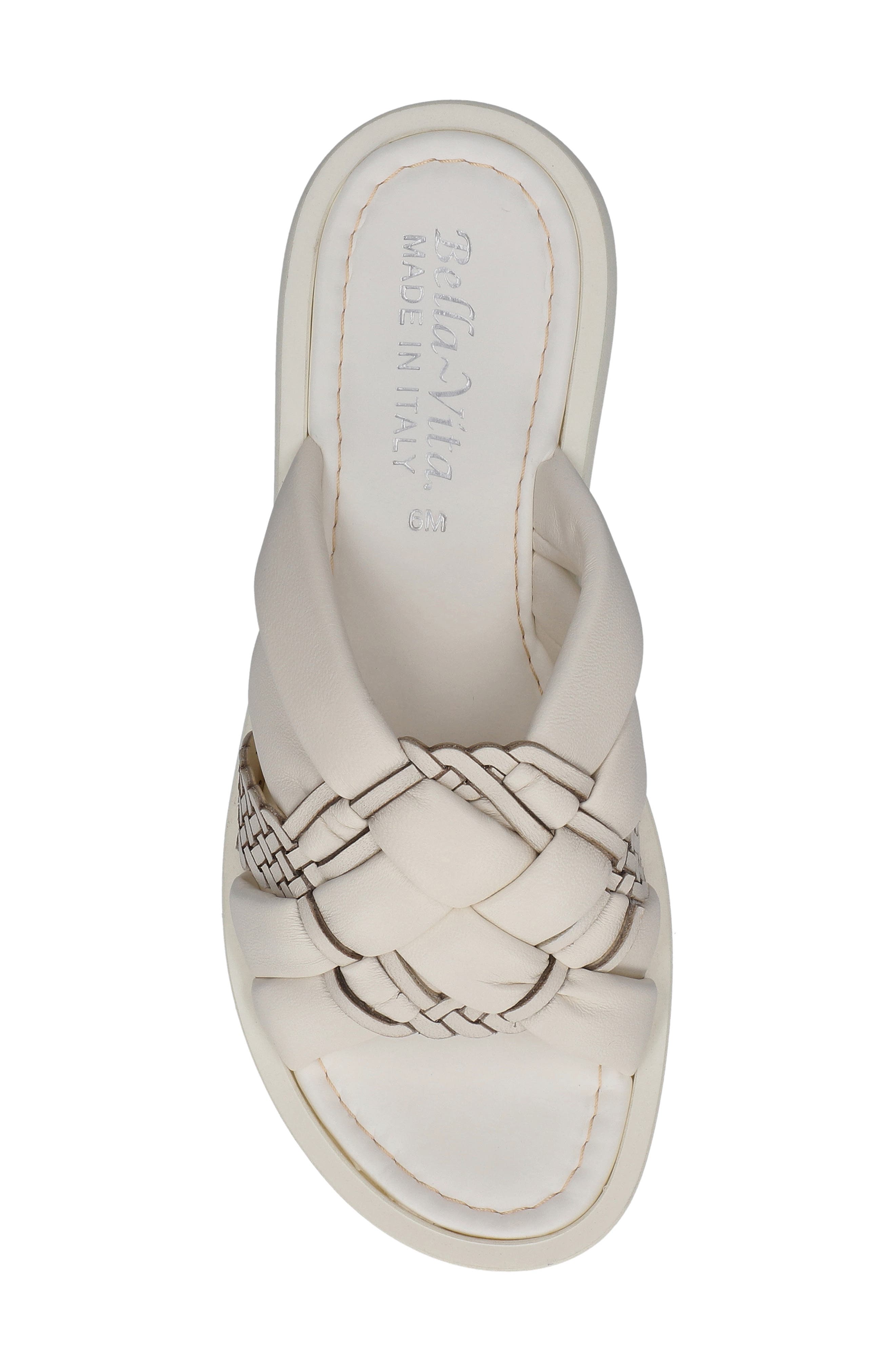 Bella Vita Woven Platform Slide Sandal, Alternate, color, Bone