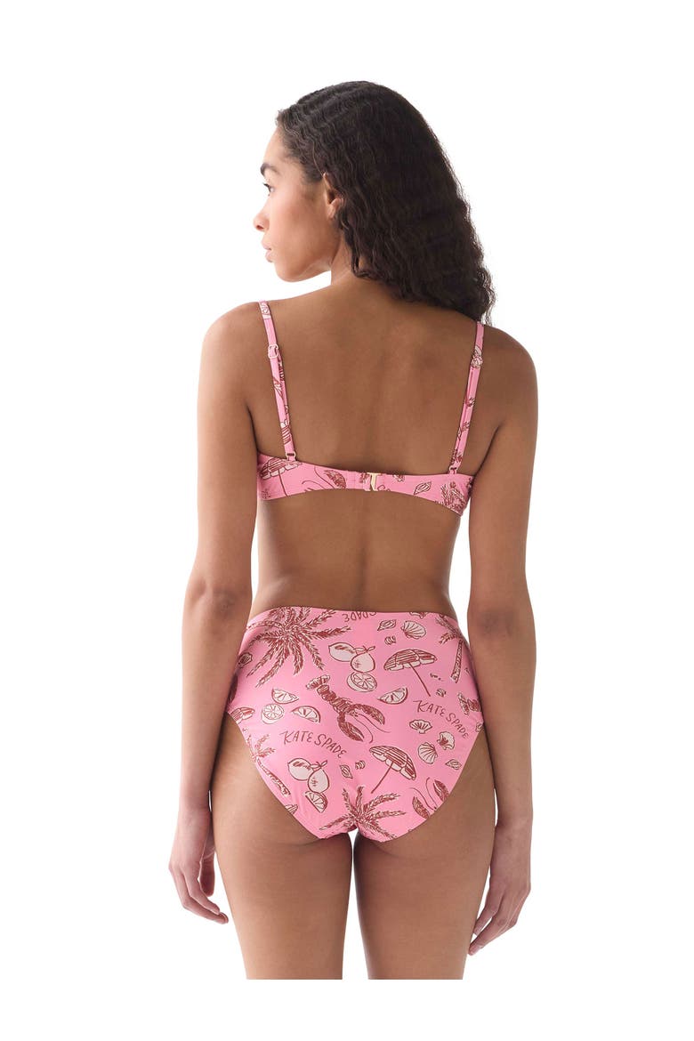 Ruched Underwire Bra Swim Top Swimsuit, Alternate, color, Guava Slice