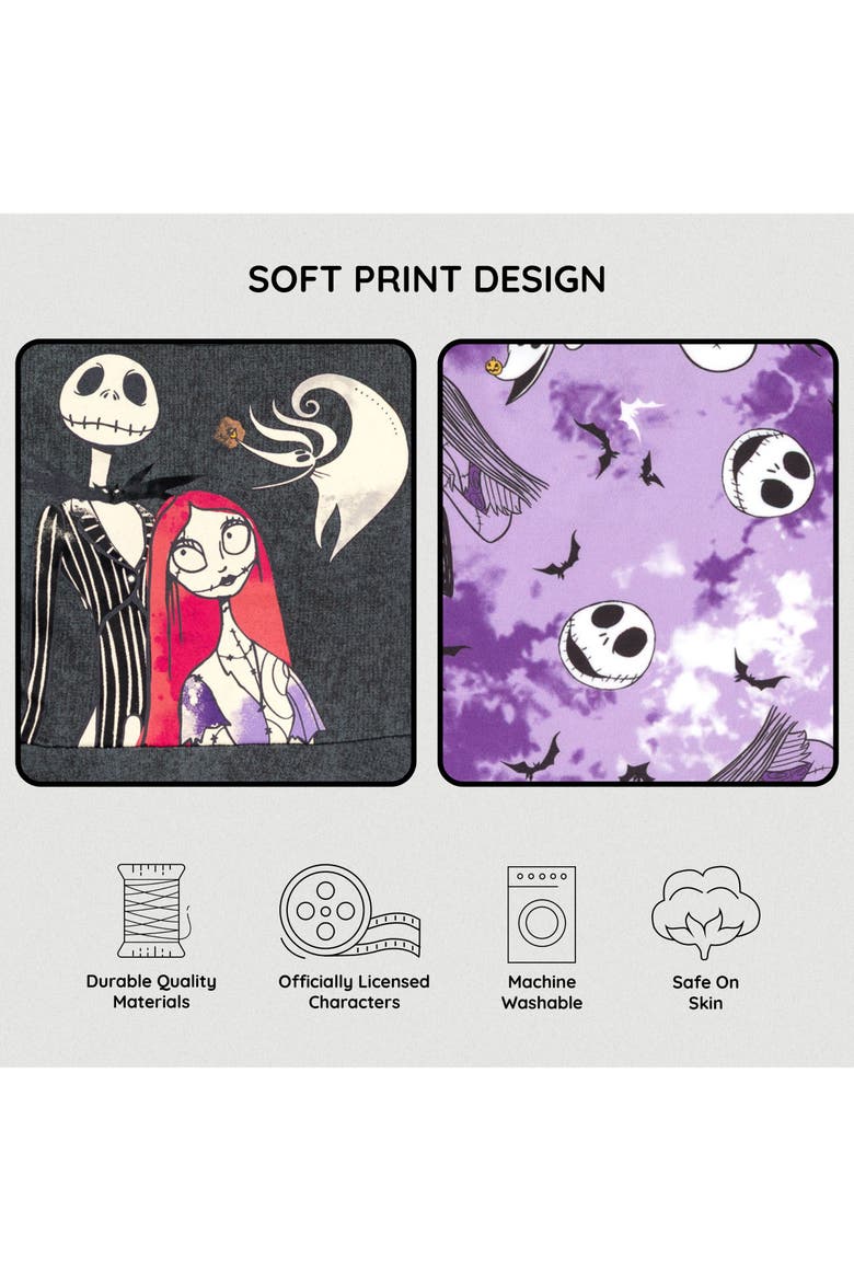Nightmare Before Christmas 2-Pack Skater Dresses, Alternate, color, Jack Sally Purple Grey