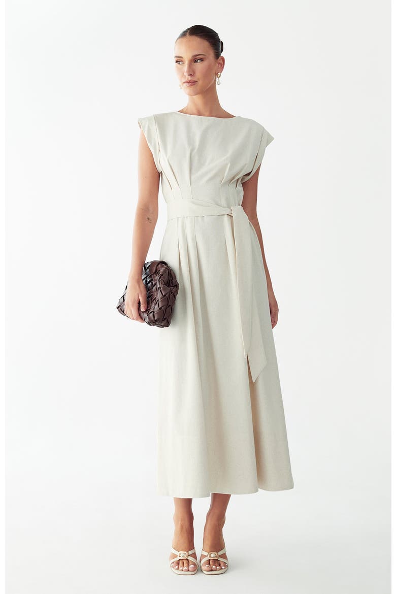 Lecia Midi Dress, Alternate, color, Natural