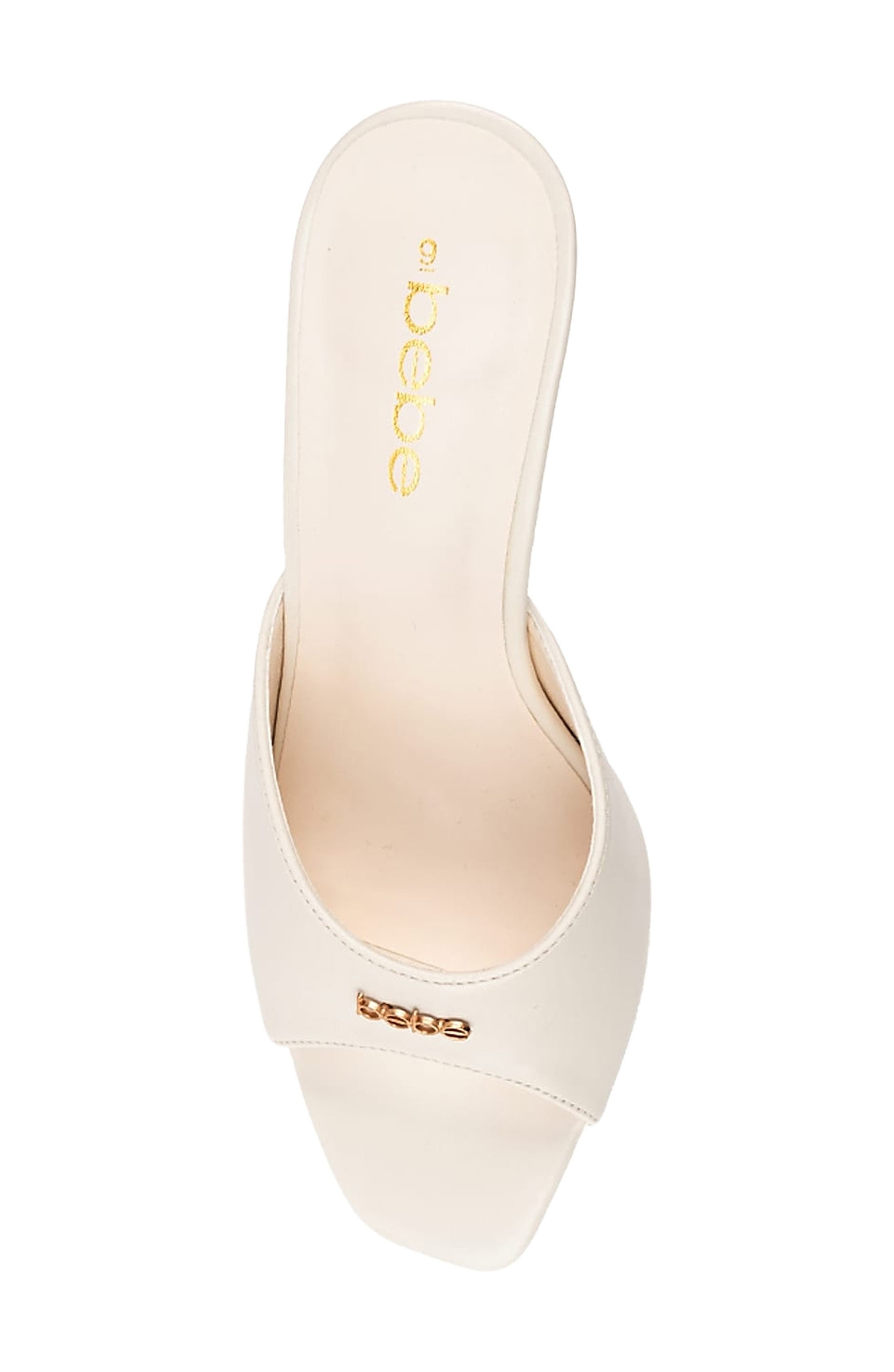 bebe Stiletto Mule Sandal, Alternate, color, 