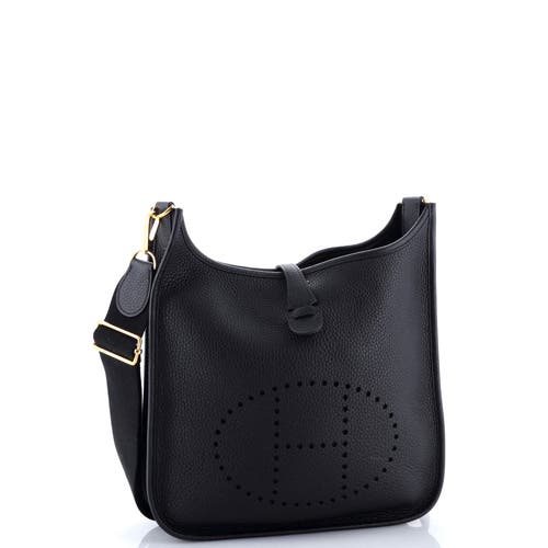 Pre-owned Hermes Hermes Evelyne Bag Gen Iii Clemence Pm In Black
