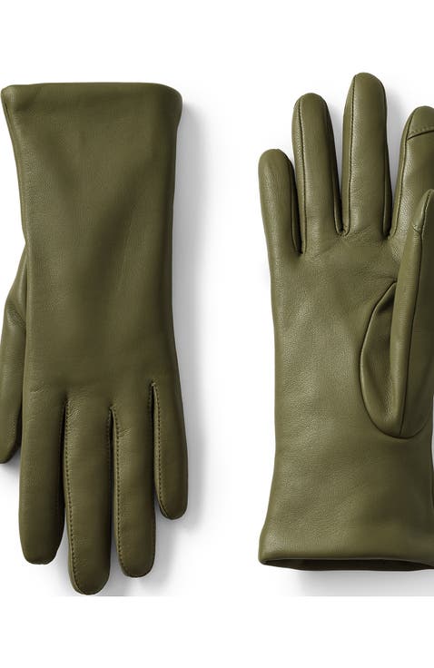 EZ Touch Screen Cashmere Lined Leather Gloves