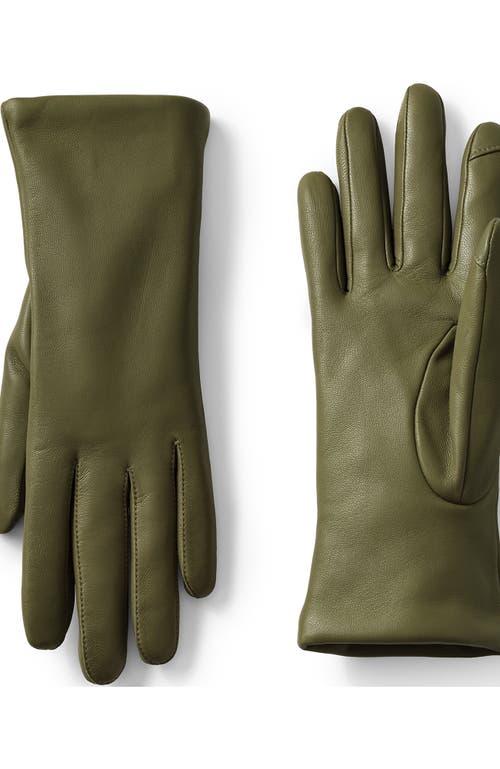 Lands' End Ez Touch Screen Cashmere Lined Leather Gloves In Brown