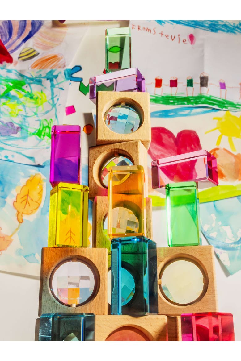 James Rainbow Wood & Acrylic Sensory Block Set - 20 Pieces, Alternate, color, Rainbow