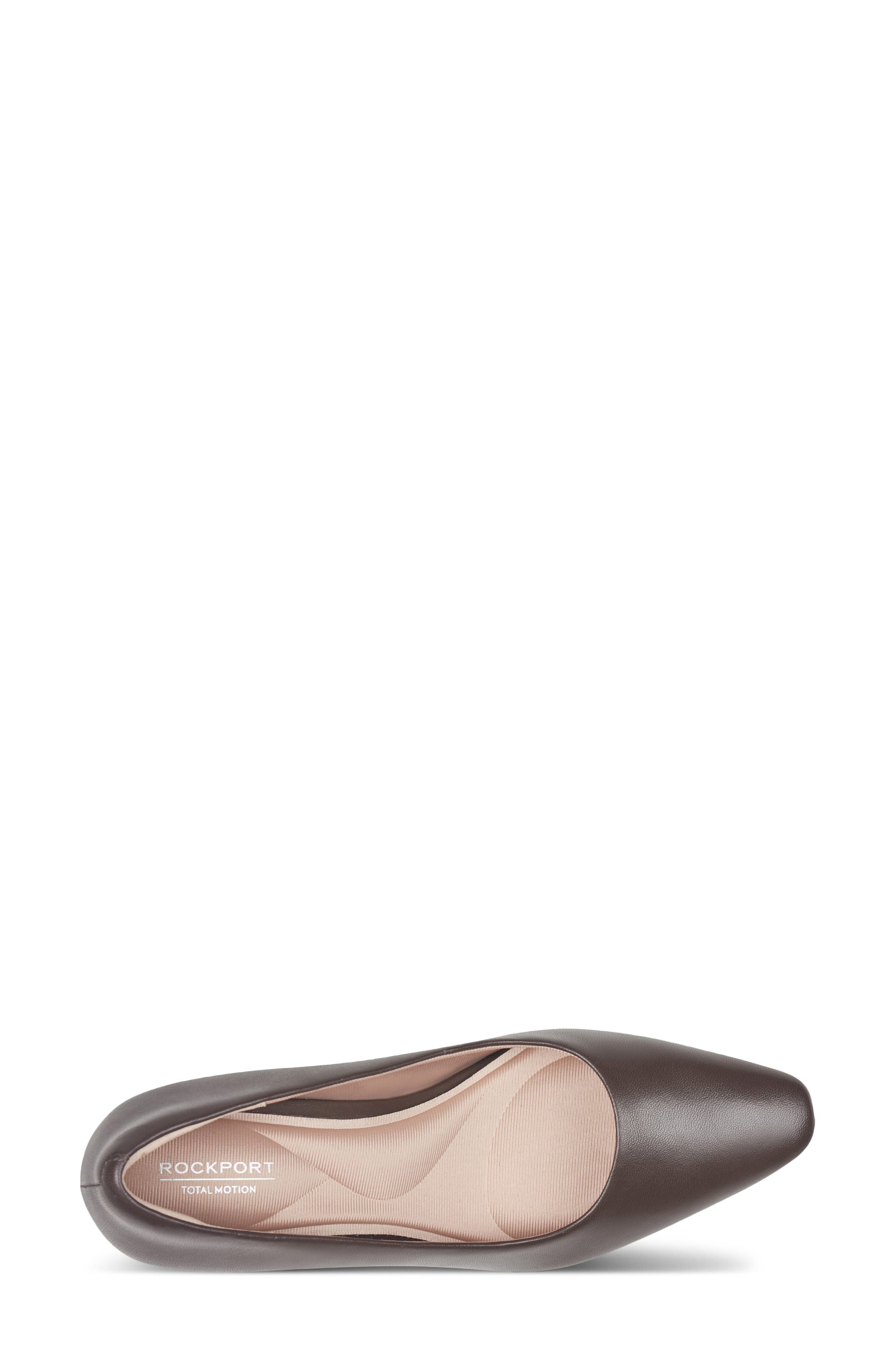 Merida Almond Toe Pump, Alternate, color, DARK BROWN SMOOTH